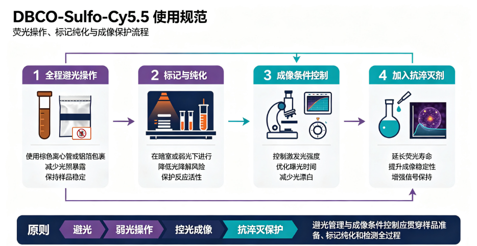 DBCO-Sulfo-Cy5.5，磺酸基-花菁染料荧光标记二苯并环辛炔：产品使用误区盘点