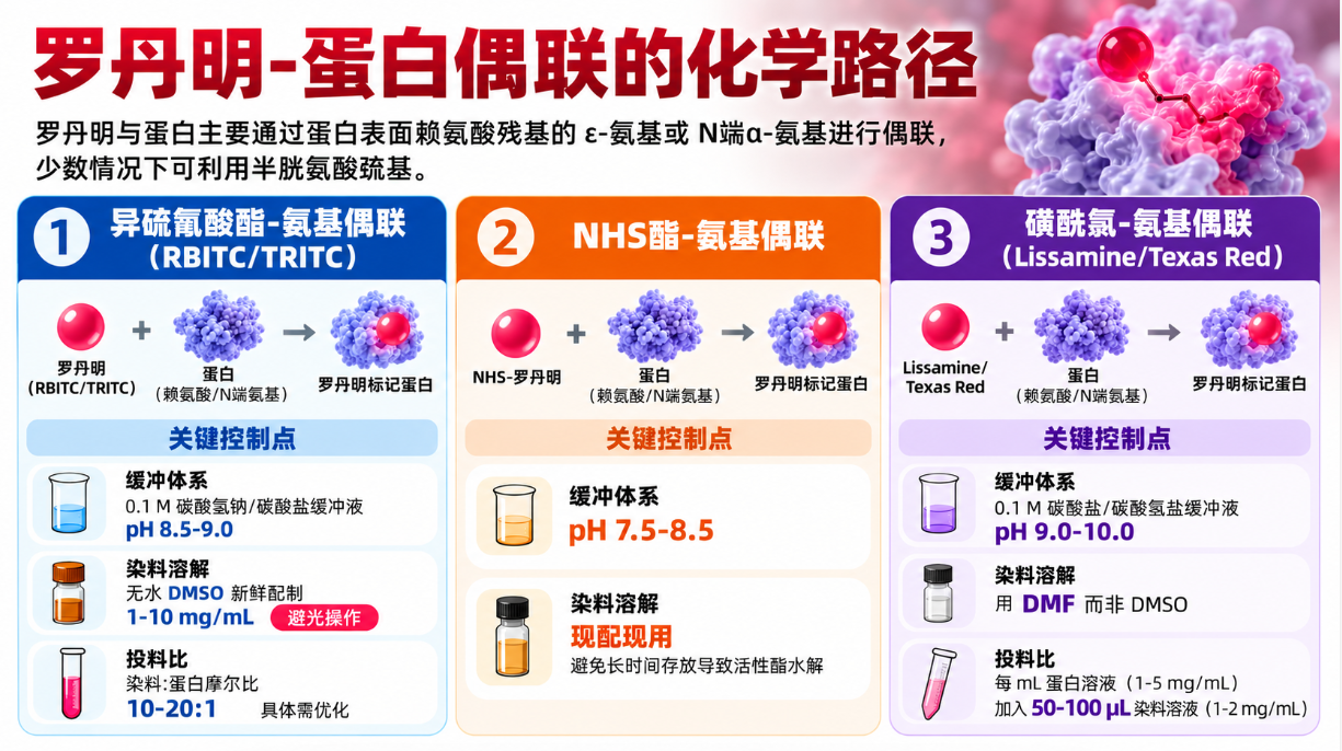 纳米药物递送：罗丹明类荧光染料与蛋白偶联定制