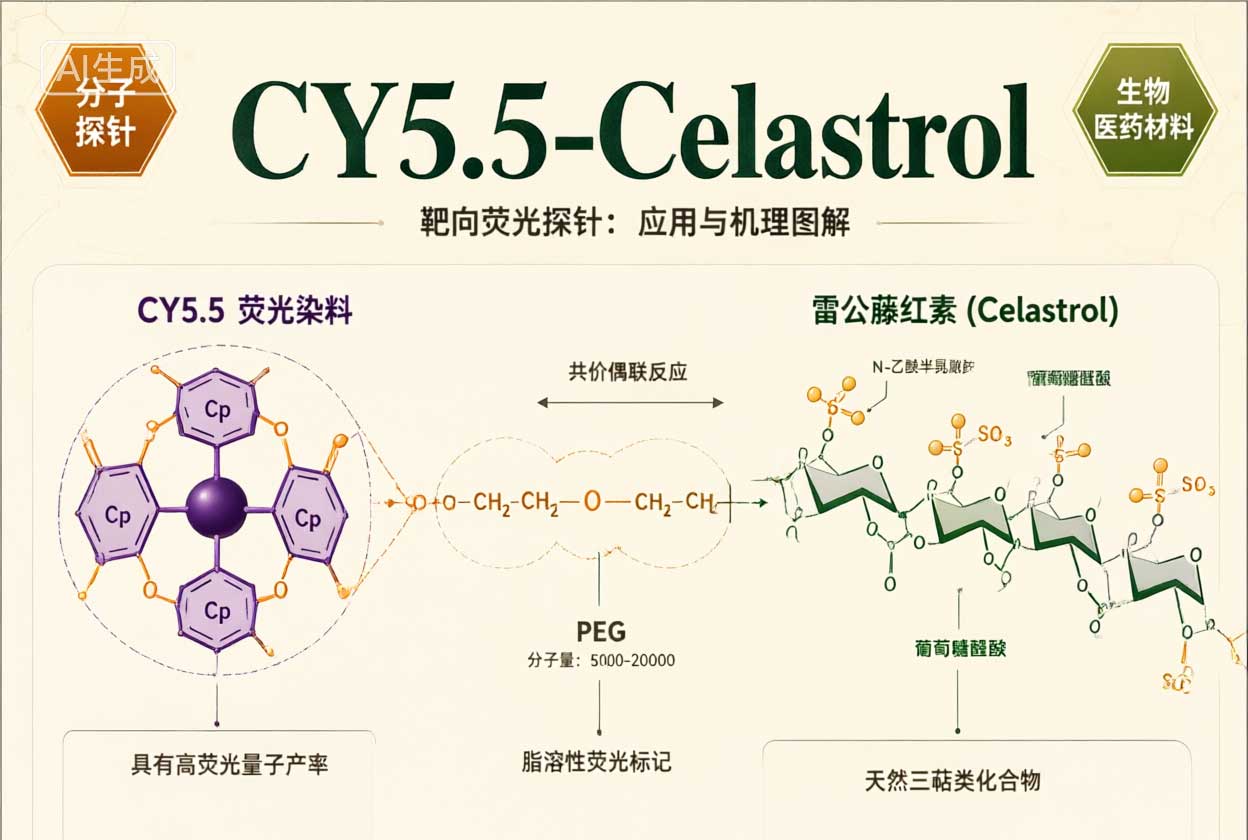CY5.5-Celastrol CY5.5标记雷公藤红素：靶向荧光探针的应用