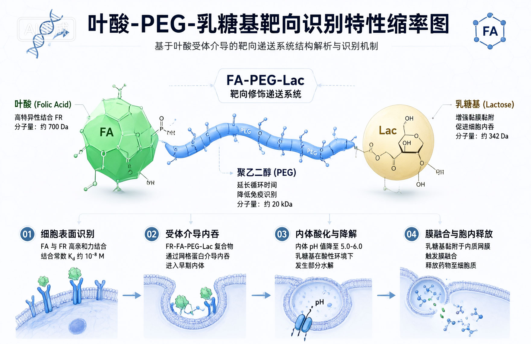 FA-PEG-Lactosyl，叶酸PEG乳糖基的靶向识别特性