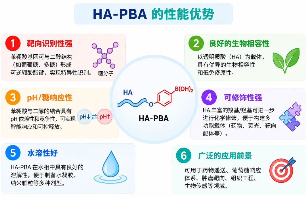 HA-PBA，透明质酸-苯硼酸偶联物的性能优势